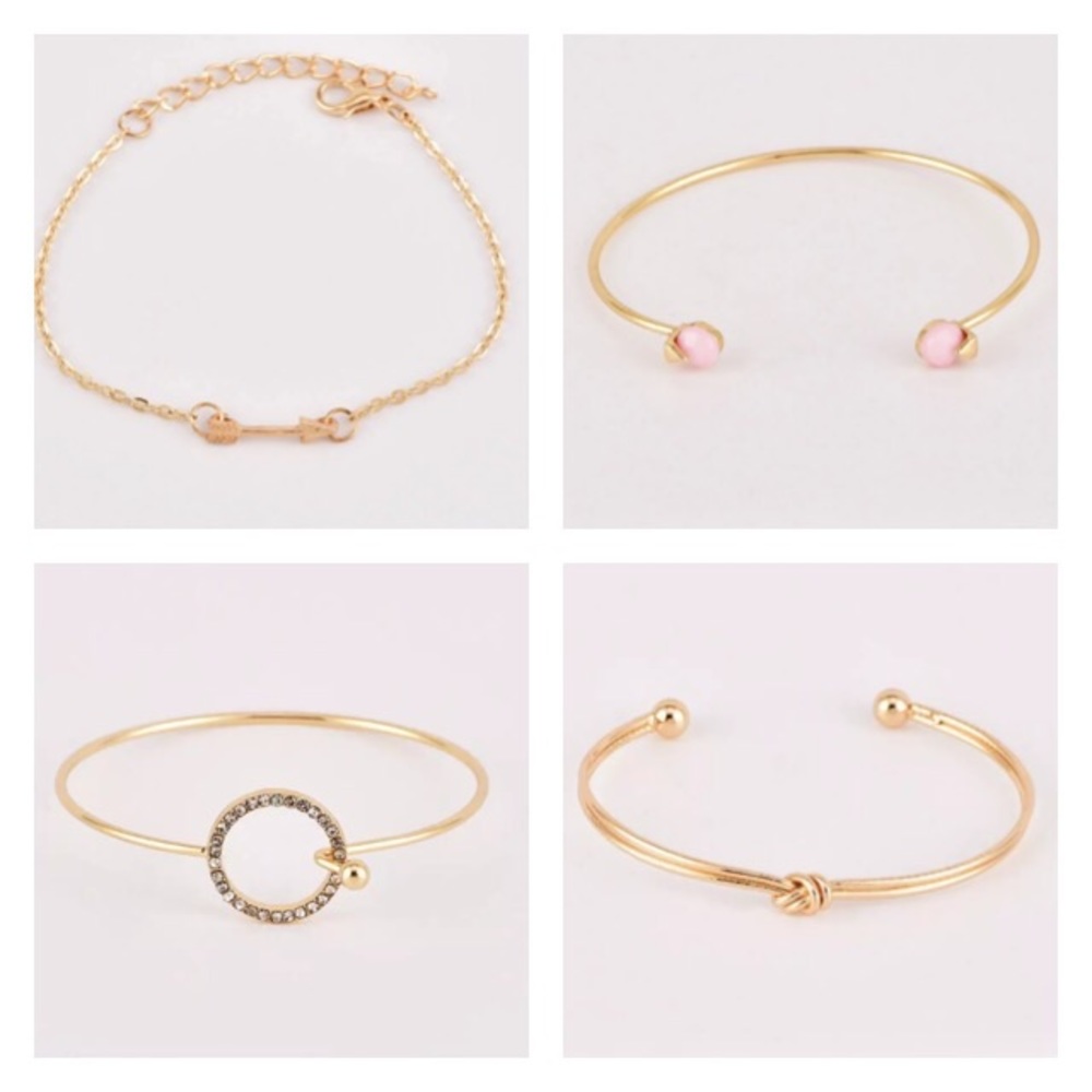 NEW!๐๐BUNDLE!!!๐4๐GOLDEN BRACELETS!๐๐๐PINK! - Picture 2 of 8